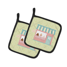 Load image into Gallery viewer, Bake Shoppe on Green Pot Holders - Set of 2 - Heat-Resistant Kitchen Essentials BB7299PTHD