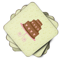 Load image into Gallery viewer, Heart Chocolate Cake on Green Foam Coaster  BB7303FC