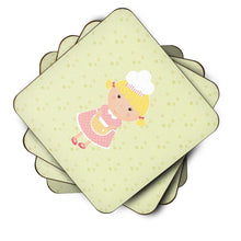 Load image into Gallery viewer, Blonde Baker on Green Foam Coaster  BB7309FC