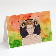 Load image into Gallery viewer, Aries Zodiac Sign Greeting Cards -  Blank Note Cards – 8-Pack of Artist-Designed Cards with Envelopes
