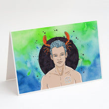 Load image into Gallery viewer, Cancer Zodiac Sign Greeting Cards -  Blank Note Cards – 8-Pack of Artist-Designed Cards with Envelopes
