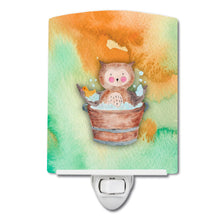 Load image into Gallery viewer, Owl Bathing Watercolor Ceramic Night Light BB7342CNL