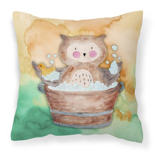 Load image into Gallery viewer, Owl Bathing Watercolor Fabric Decorative Pillow BB7342PW1818