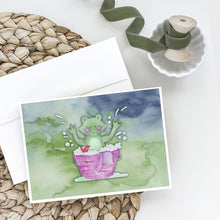 Load image into Gallery viewer, Frog Bathing Watercolor Greeting Cards -  Blank Note Cards – 8-Pack of Artist-Designed Cards with Envelopes