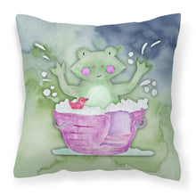 Load image into Gallery viewer, Frog Bathing Watercolor Fabric Decorative Pillow BB7343PW1818
