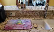 Load image into Gallery viewer, Turtle Bathing Watercolor Dish Drying Mat – Absorbent, Artistic Kitchen Essentials BB7344DDM