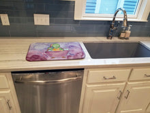 Load image into Gallery viewer, Turtle Bathing Watercolor Dish Drying Mat – Absorbent, Artistic Kitchen Essentials BB7344DDM