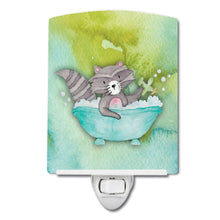 Load image into Gallery viewer, Raccoon Bathing Watercolor Ceramic Night Light BB7345CNL