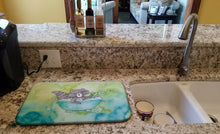 Load image into Gallery viewer, Raccoon Bathing Watercolor Dish Drying Mat – Absorbent, Artistic Kitchen Essentials BB7345DDM