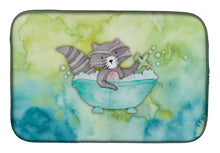Load image into Gallery viewer, Raccoon Bathing Watercolor Dish Drying Mat – Absorbent, Artistic Kitchen Essentials BB7345DDM