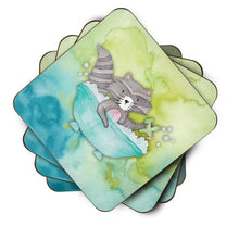 Load image into Gallery viewer, Raccoon Bathing Watercolor Foam Coaster  BB7345FC
