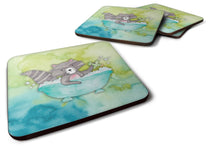 Load image into Gallery viewer, Raccoon Bathing Watercolor Foam Coaster  BB7345FC