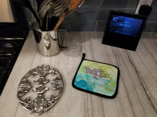 Load image into Gallery viewer, Raccoon Bathing Watercolor Pot Holders - Set of 2 - Heat-Resistant Kitchen Essentials BB7345PTHD