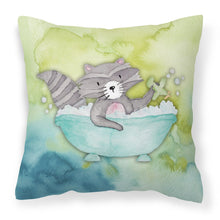 Load image into Gallery viewer, Raccoon Bathing Watercolor Fabric Decorative Pillow BB7345PW1818