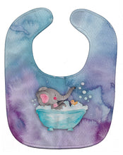 Load image into Gallery viewer, Elephant Bathing Watercolor Baby Bib BB7346BIB