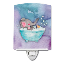 Load image into Gallery viewer, Elephant Bathing Watercolor Ceramic Night Light BB7346CNL