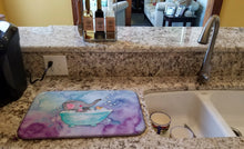 Load image into Gallery viewer, Elephant Bathing Watercolor Dish Drying Mat – Absorbent, Artistic Kitchen Essentials BB7346DDM