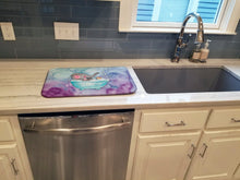 Load image into Gallery viewer, Elephant Bathing Watercolor Dish Drying Mat – Absorbent, Artistic Kitchen Essentials BB7346DDM