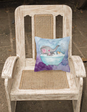 Load image into Gallery viewer, Elephant Bathing Watercolor Fabric Decorative Pillow BB7346PW1818