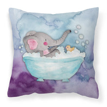 Load image into Gallery viewer, Elephant Bathing Watercolor Fabric Decorative Pillow BB7346PW1818