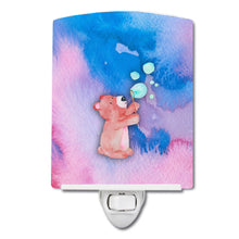 Load image into Gallery viewer, Bear and Bubbles Watercolor Ceramic Night Light BB7347CNL
