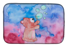 Load image into Gallery viewer, Bear and Bubbles Watercolor Dish Drying Mat – Absorbent, Artistic Kitchen Essentials BB7347DDM