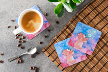Load image into Gallery viewer, Bear and Bubbles Watercolor Foam Coaster  BB7347FC