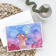 Load image into Gallery viewer, Bear and Bubbles Watercolor Greeting Cards -  Blank Note Cards – 8-Pack of Artist-Designed Cards with Envelopes