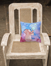 Load image into Gallery viewer, Bear and Bubbles Watercolor Fabric Decorative Pillow BB7347PW1818