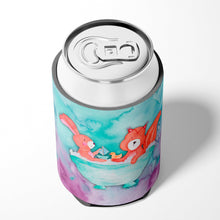 Load image into Gallery viewer, Rabbit and Squirrel Bathing Watercolor Can or Bottle Hugger BB7348CC