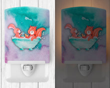 Load image into Gallery viewer, Rabbit and Squirrel Bathing Watercolor Ceramic Night Light BB7348CNL