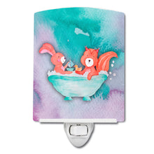 Load image into Gallery viewer, Rabbit and Squirrel Bathing Watercolor Ceramic Night Light BB7348CNL