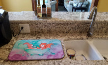 Load image into Gallery viewer, Rabbit and Squirrel Bathing Watercolor Dish Drying Mat – Absorbent, Artistic Kitchen Essentials BB7348DDM