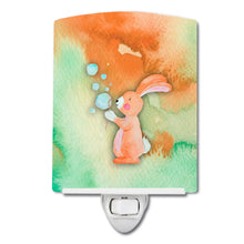 Load image into Gallery viewer, Rabbit and Bubbles Watercolor Ceramic Night Light BB7349CNL