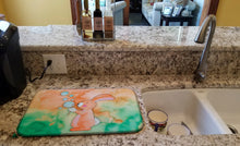 Load image into Gallery viewer, Rabbit and Bubbles Watercolor Dish Drying Mat – Absorbent, Artistic Kitchen Essentials BB7349DDM