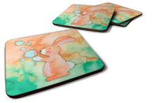 Load image into Gallery viewer, Rabbit and Bubbles Watercolor Foam Coaster  BB7349FC