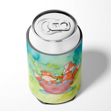 Load image into Gallery viewer, Foxes Bathing Watercolor Can or Bottle Hugger BB7350CC
