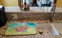 Load image into Gallery viewer, Foxes Bathing Watercolor Dish Drying Mat – Absorbent, Artistic Kitchen Essentials BB7350DDM