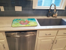 Load image into Gallery viewer, Foxes Bathing Watercolor Dish Drying Mat – Absorbent, Artistic Kitchen Essentials BB7350DDM