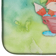 Load image into Gallery viewer, Foxes Bathing Watercolor Dish Drying Mat – Absorbent, Artistic Kitchen Essentials BB7350DDM