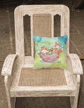 Load image into Gallery viewer, Foxes Bathing Watercolor Fabric Decorative Pillow BB7350PW1818