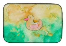 Load image into Gallery viewer, Rubber Duckie Watercolor Dish Drying Mat – Absorbent, Artistic Kitchen Essentials BB7351DDM