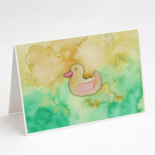 Load image into Gallery viewer, Rubber Duckie Watercolor Greeting Cards -  Blank Note Cards – 8-Pack of Artist-Designed Cards with Envelopes