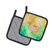 Load image into Gallery viewer, Rubber Duckie Watercolor Pot Holders - Set of 2 - Heat-Resistant Kitchen Essentials BB7351PTHD