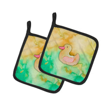 Load image into Gallery viewer, Rubber Duckie Watercolor Pot Holders - Set of 2 - Heat-Resistant Kitchen Essentials BB7351PTHD