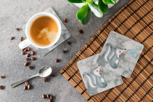 Load image into Gallery viewer, Skunk and Bubbles Watercolor Foam Coaster  BB7352FC