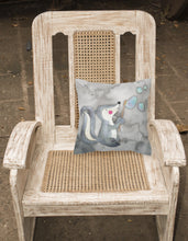 Load image into Gallery viewer, Skunk and Bubbles Watercolor Fabric Decorative Pillow BB7352PW1818