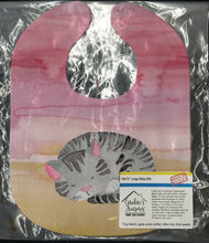 Load image into Gallery viewer, Sleeping Grey Cat Watercolor Baby Bib BB7353BIB