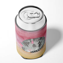 Load image into Gallery viewer, Sleeping Grey Cat Watercolor Can or Bottle Hugger BB7353CC