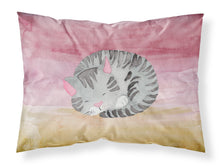 Load image into Gallery viewer, Sleeping Grey Cat Watercolor Fabric Standard Pillowcase – Artistic Decorative Front, White Back BB7353PILLOWCASE
